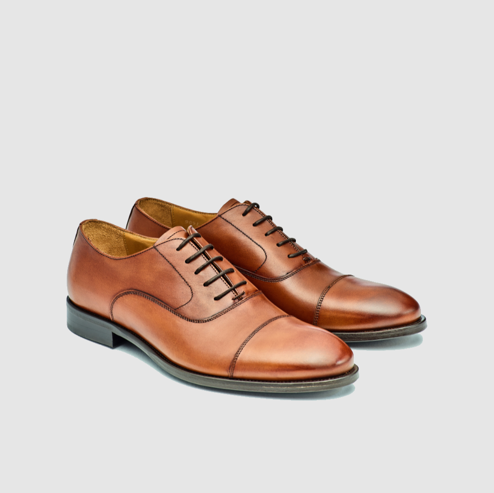FLY OXFORD CAP TOE - VITELLO COGNAC - GR. 8,5/42,5