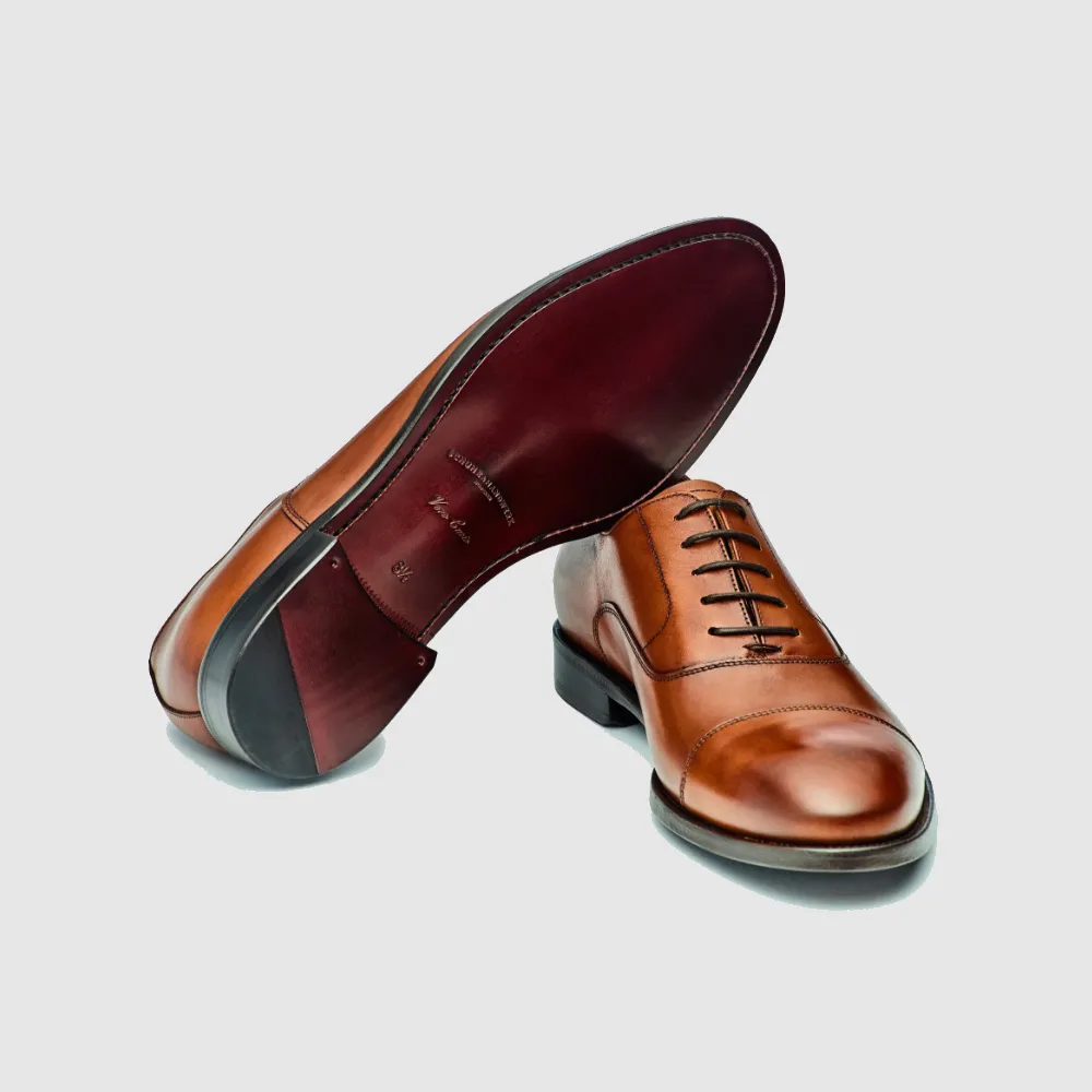FLY OXFORD CAP TOE - VITELLO COGNAC - GR. 8,5/42,5