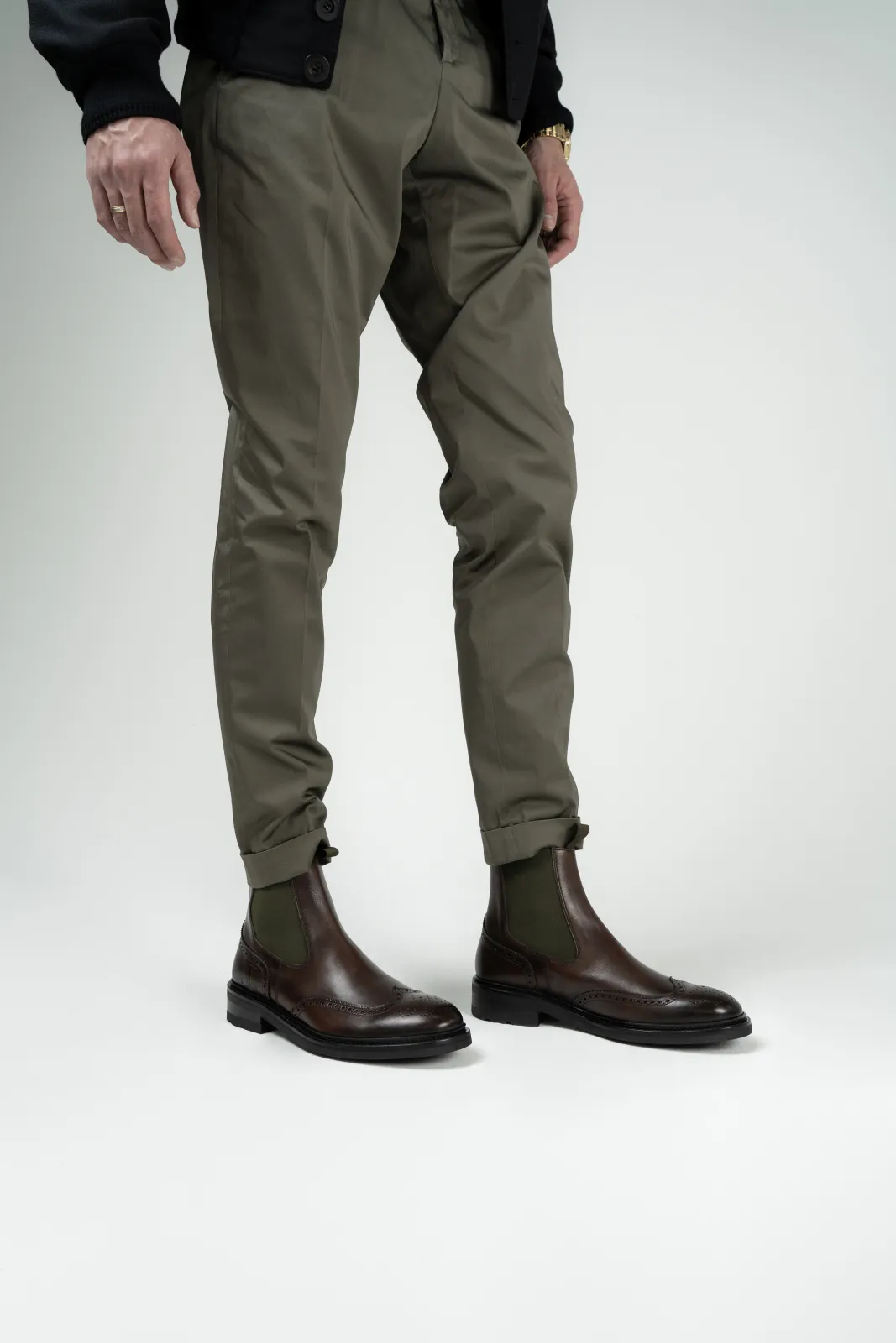 Chelseaboot CHARLES vitello castagno green