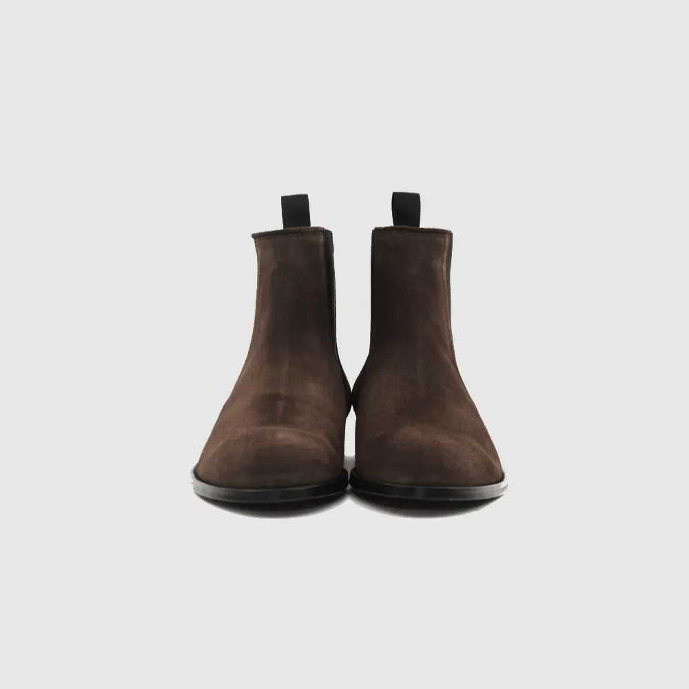 Chelseaboot JAHN suede chocco