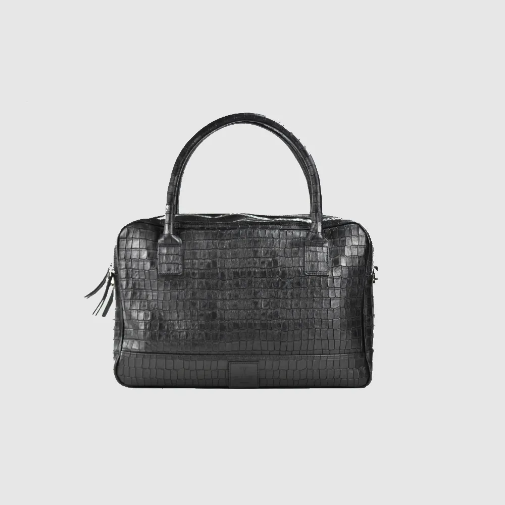 Trippelzippbag LUKA black croco