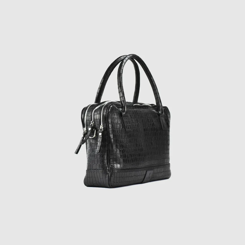 Trippelzippbag LUKA black croco