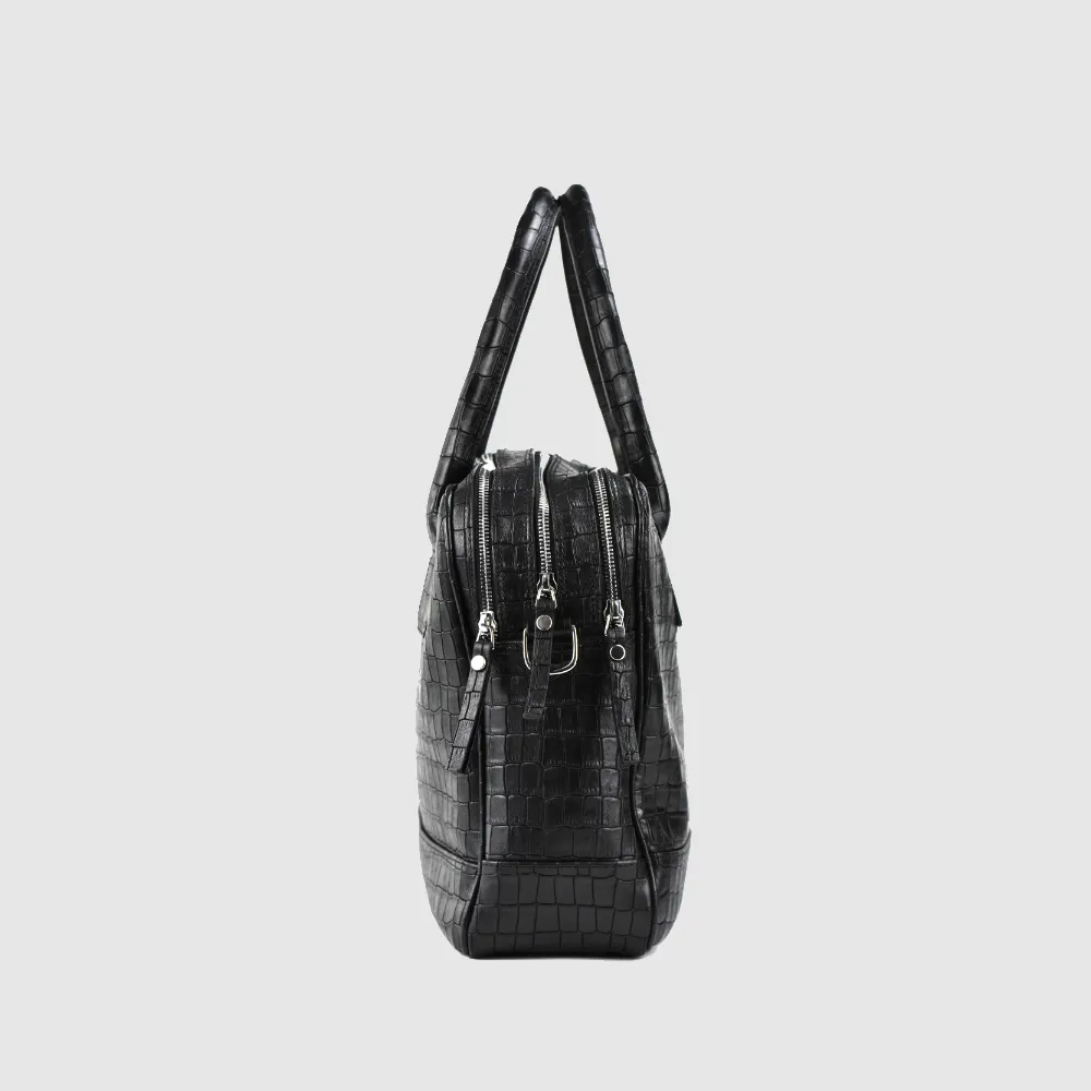 Trippelzippbag LUKA black croco