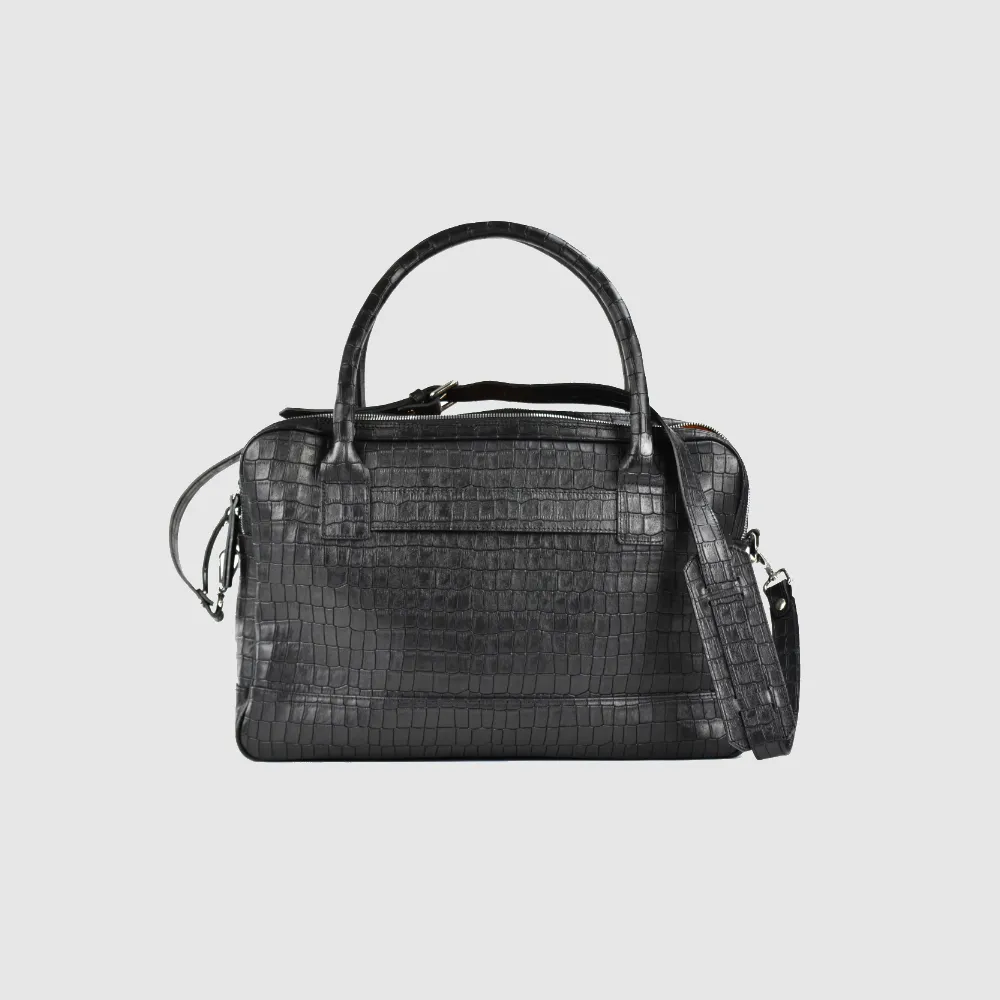 Trippelzippbag LUKA black croco
