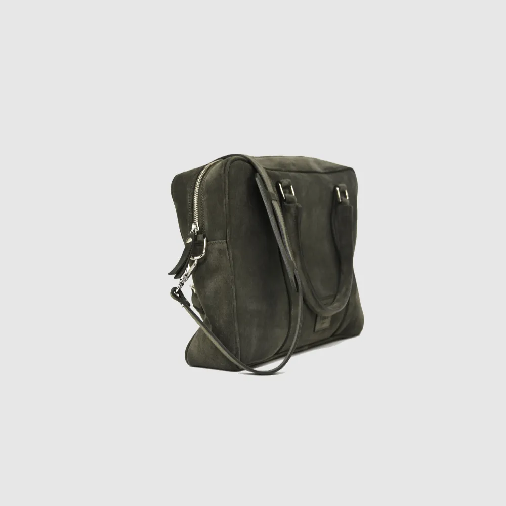 Singlezipp Bag MIKA suede oliva