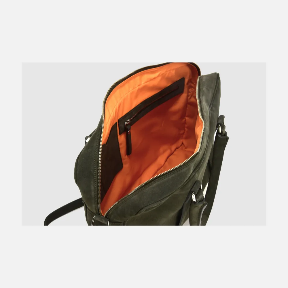Singlezipp Bag MIKA suede oliva