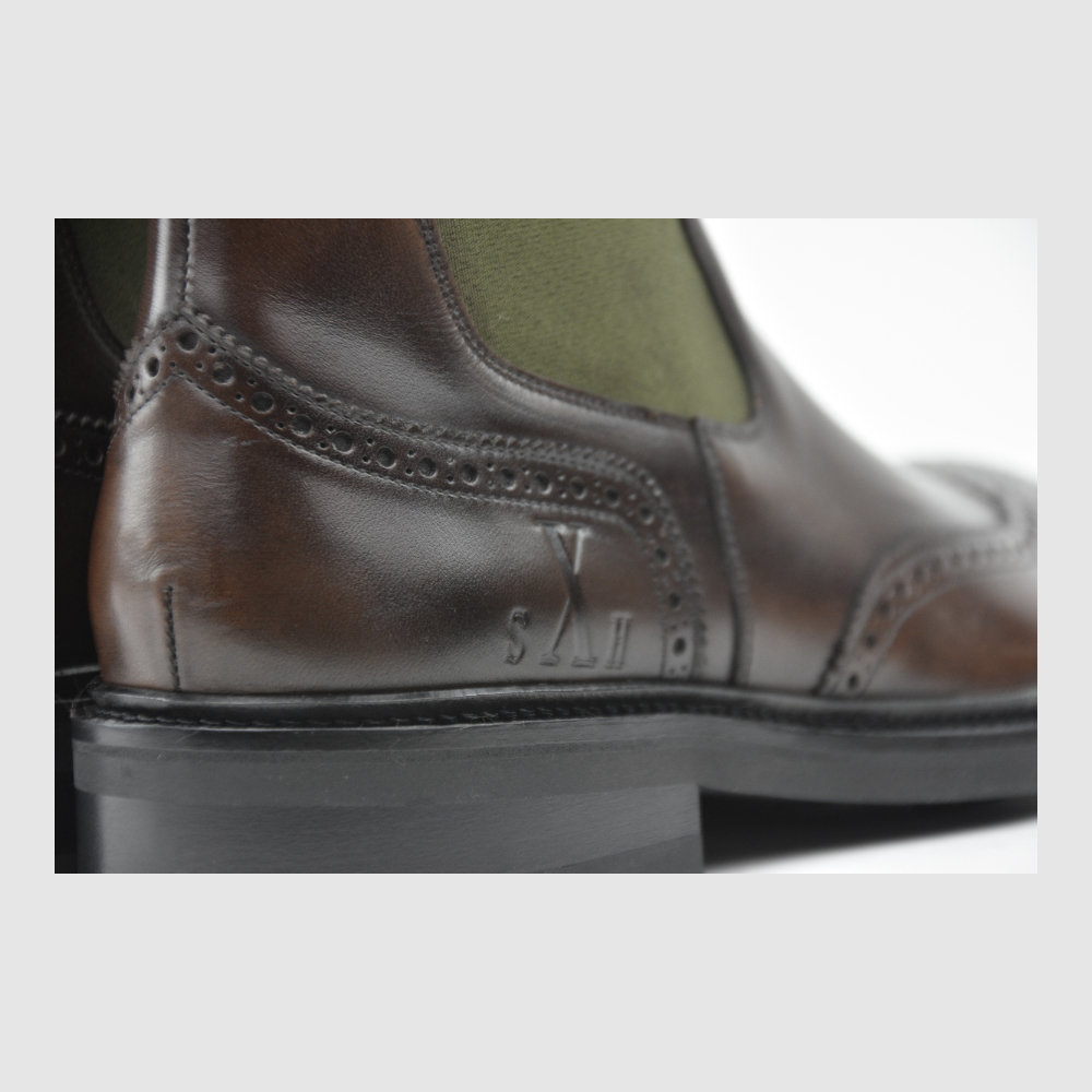 Chelseaboot CHARLES vitello castagno green – Castagno – Immagine 5 di 7
