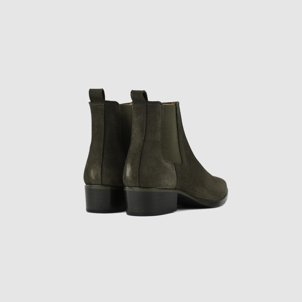Chelseaboot JANA – Oliv perforiert – Bild 3 von 5