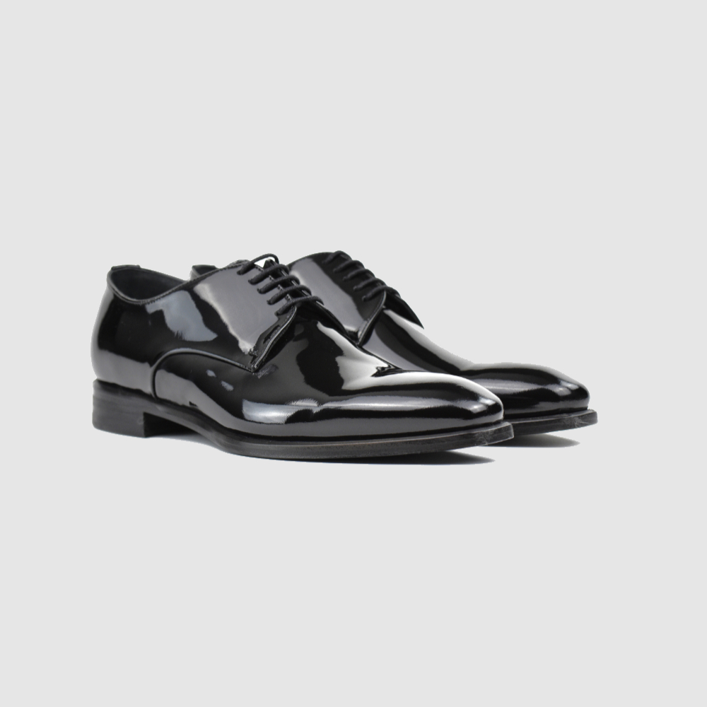Derby LEONARDO vernish black – Schwarz Lack – Image 2 sur 5