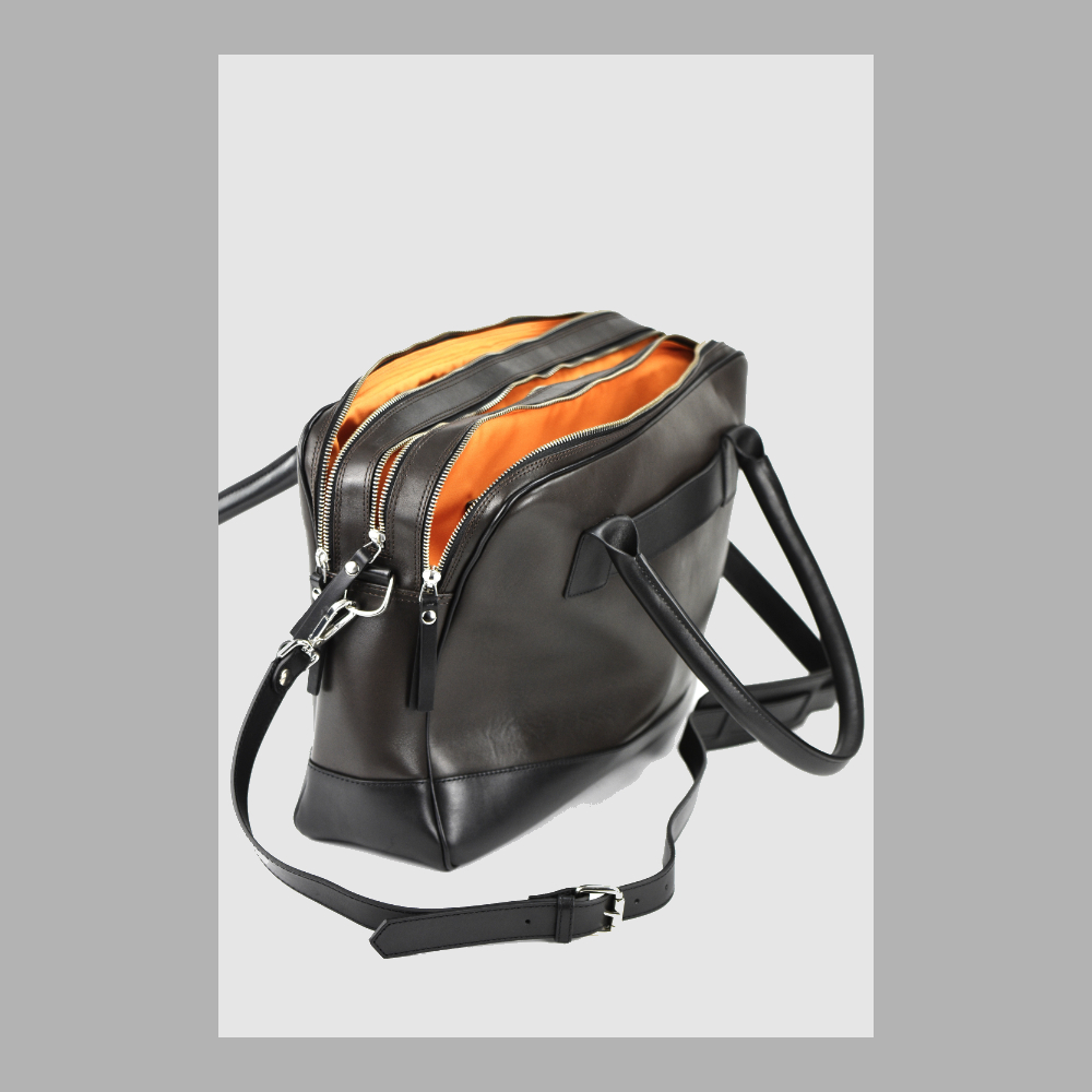 Trippelzipp Bag LUKA – Braun/Schwarz – Immagine 6 di 7