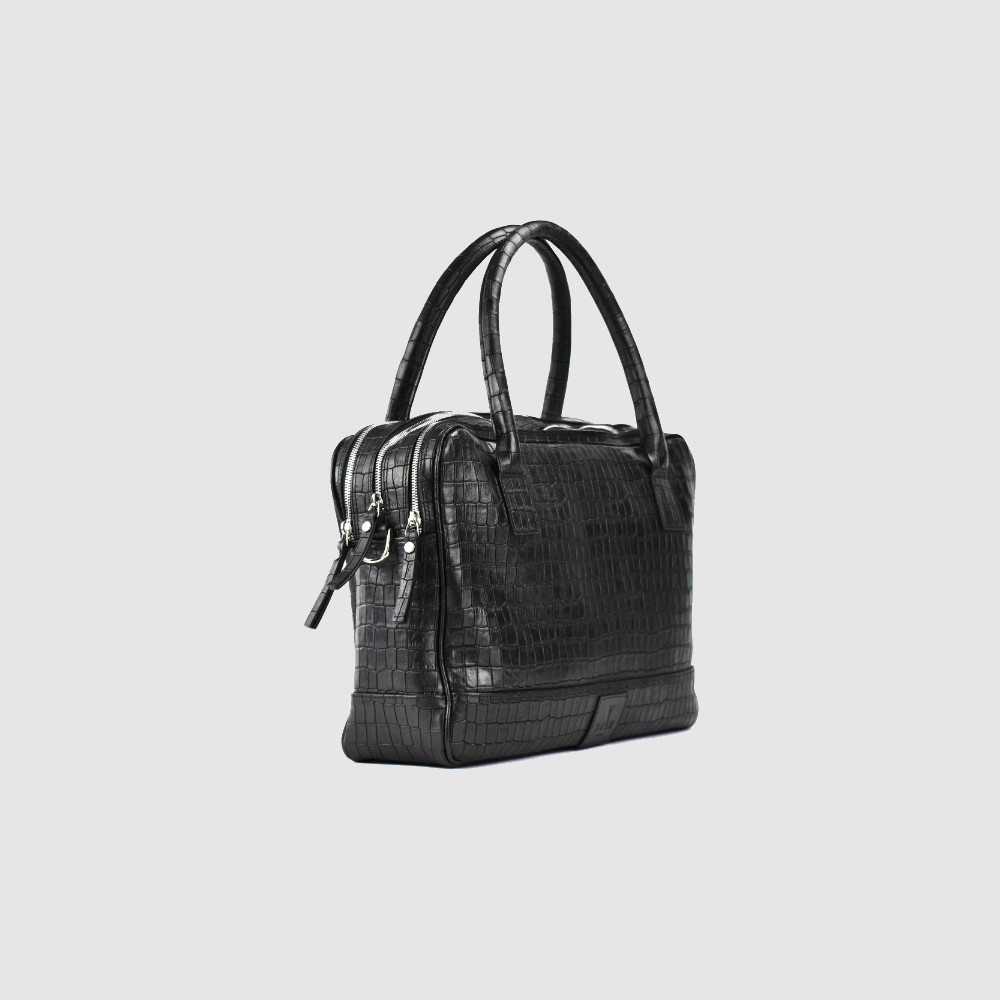 Trippelzipp Bag LUKA – Schwarz Kroko – Afbeelding 2 van 8