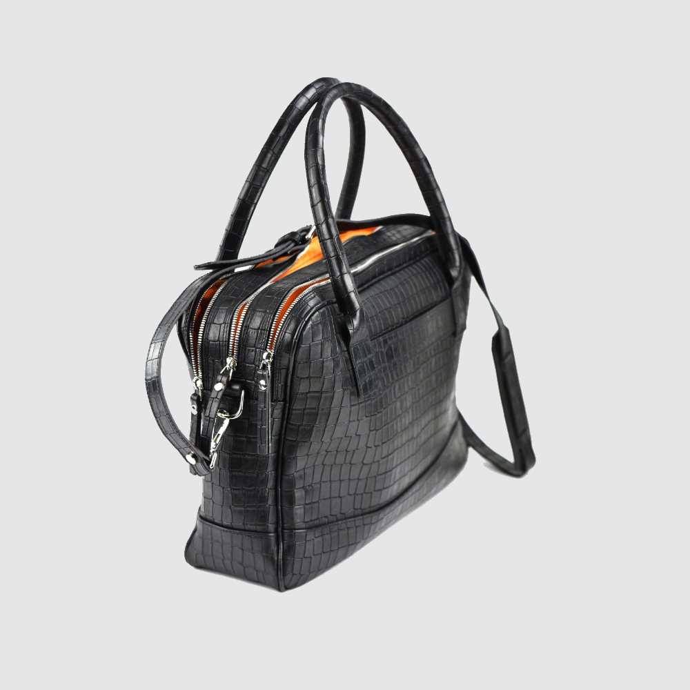 Trippelzipp Bag LUKA – Schwarz Kroko – Afbeelding 5 van 8