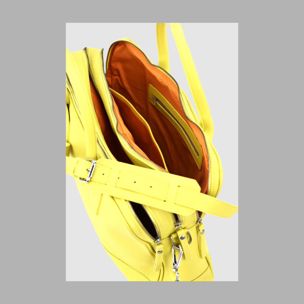Tripple-Zipp Bag LUKA – Gelb – Bild 3 von 4