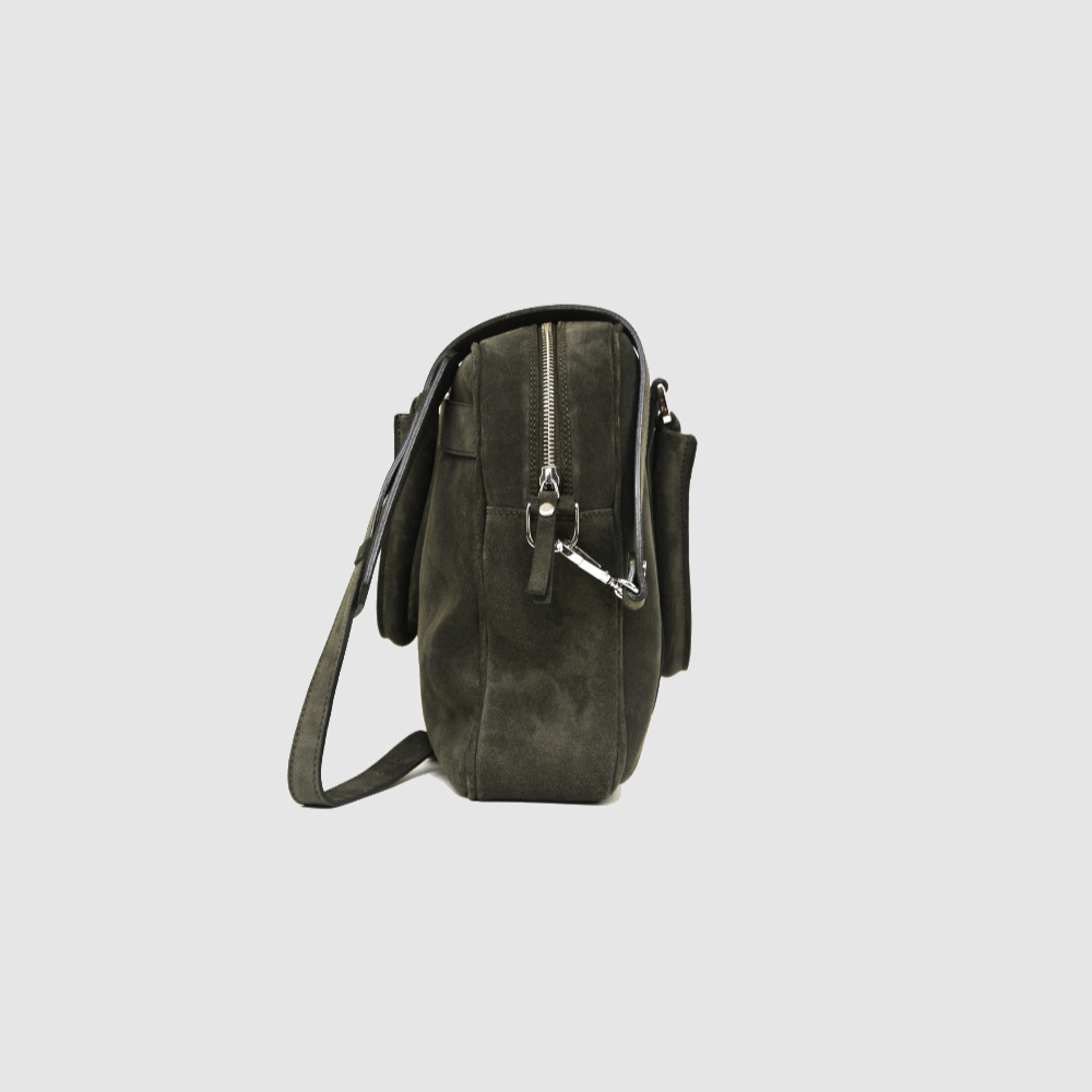 Singlezipp Bag MIKA suede – Oliv – Afbeelding 4 van 5