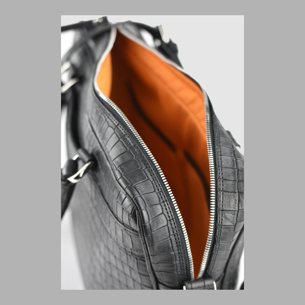 Singlezipp Bag MIKA – Schwarz Kroko – Image 6 sur 8