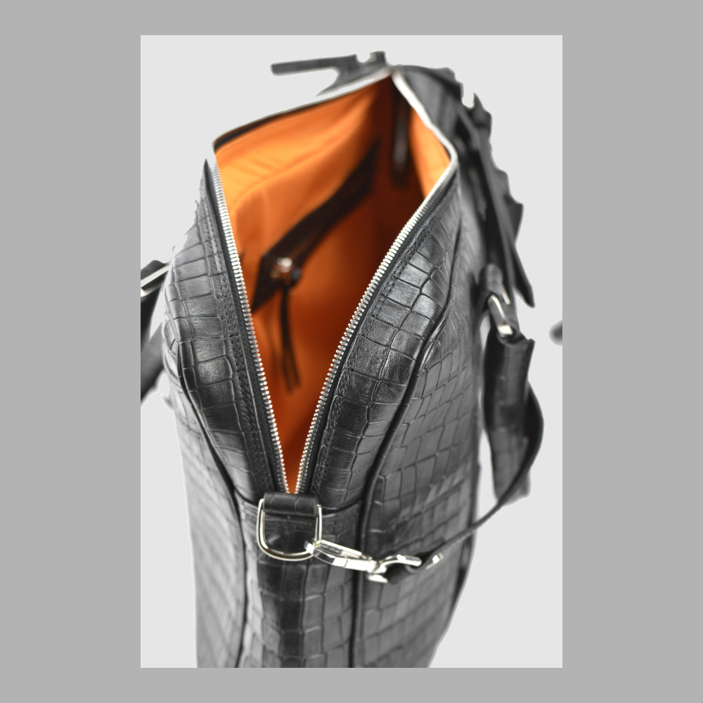 Singlezipp Bag MIKA – Schwarz Kroko – Image 7 sur 8