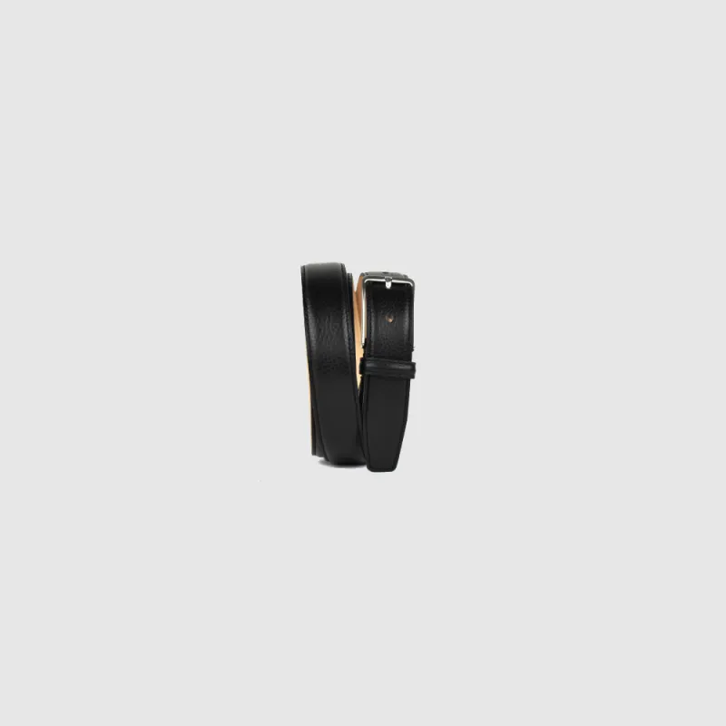 Gurt FURY black – Schwarz Narbenleder