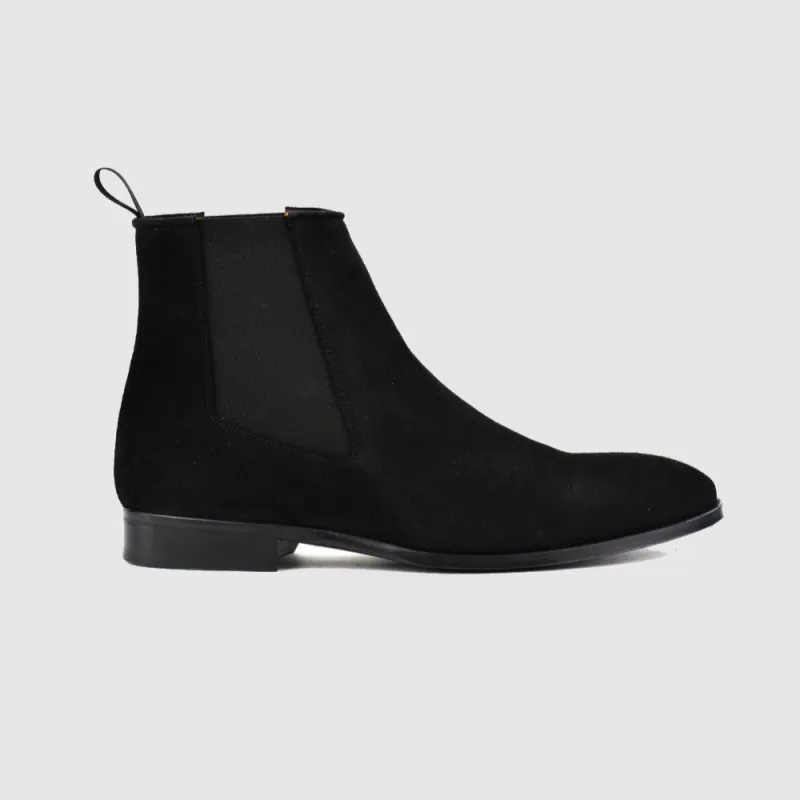 Chelseaboot JAHN – Schwarz Veloursleder