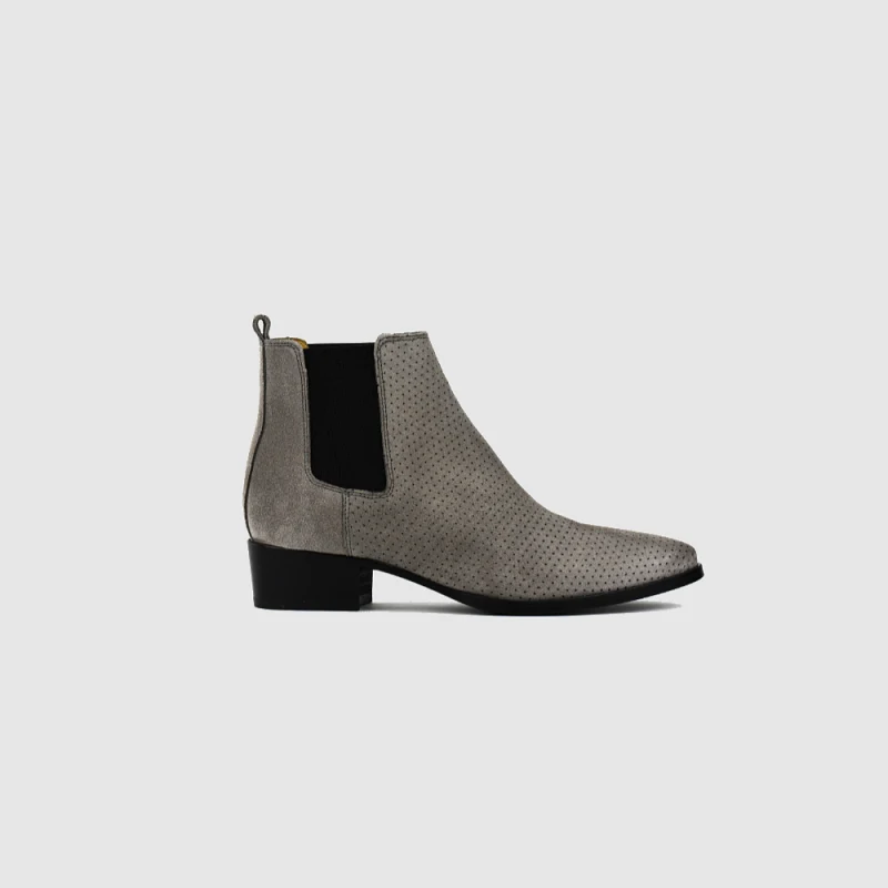 Chelseaboot JANA – Taupe perforiert