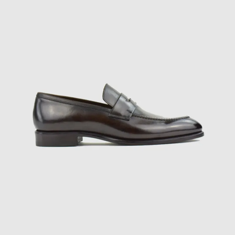 JOVAN Penny Loafer - vitello testa moro – Testa di Moro