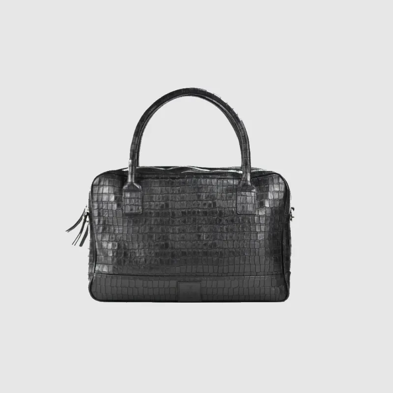 Trippelzipp Bag LUKA – Schwarz Kroko