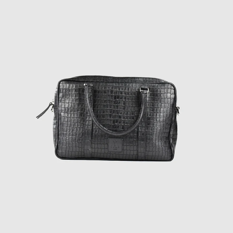 Singlezipp Bag MIKA – Schwarz Kroko